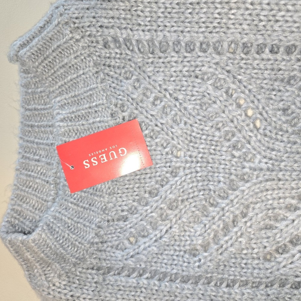 NWT Guess cable knit Chunky gray  sweater Womens Medium - Picture 8 of 8